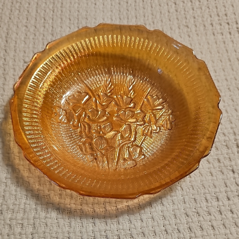 Jeannette Glass Company in the "Iris and Herringbone" pattern.
